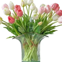 DTOPBUYAGE - Bouquet de 10 tulipes artificielles rose clair dtopbuyage