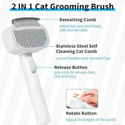 DTOPBUYAGE - Brosse 2 en 1 pour chat et chien