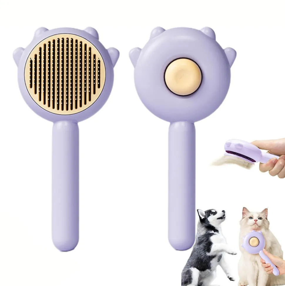 DTOPBUYAGE - Brosse pour animaux de compagnie bouton de nettoyage