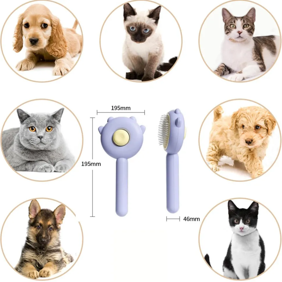 DTOPBUYAGE - Brosse pour animaux de compagnie bouton de nettoyage