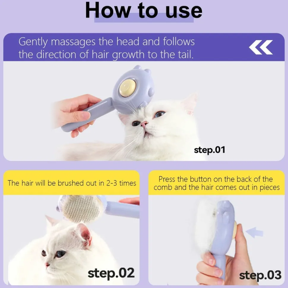 DTOPBUYAGE - Brosse pour animaux de compagnie bouton de nettoyage