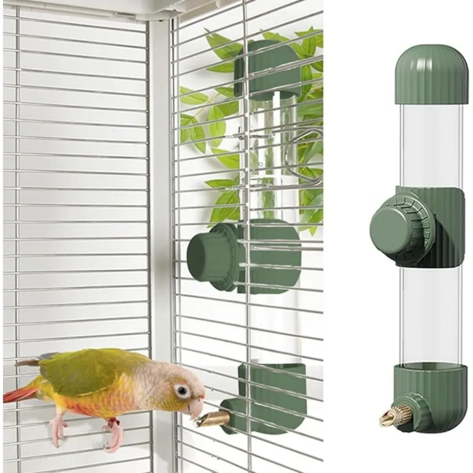 DTOPBUYAGE - Distributeur d'eau automatique vert 280 ml pour oiseaux