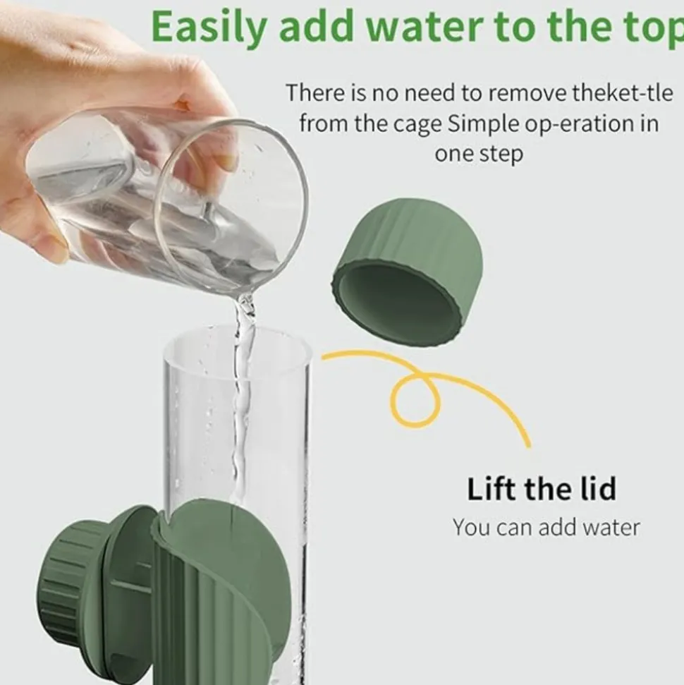 DTOPBUYAGE - Distributeur d'eau automatique vert 280 ml pour oiseaux