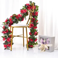 DTOPBUYAGE - Dtopbuyage - 16 têtes de vignes de roses artificielles violettes 2 pièces