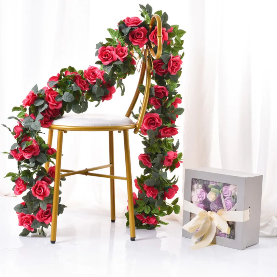 DTOPBUYAGE - Dtopbuyage - 16 têtes de vignes de roses artificielles violettes 2 pièces