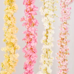 DTOPBUYAGE - Dtopbuyage - vigne de fleurs de cerisier artificielles roses - 2 pièces