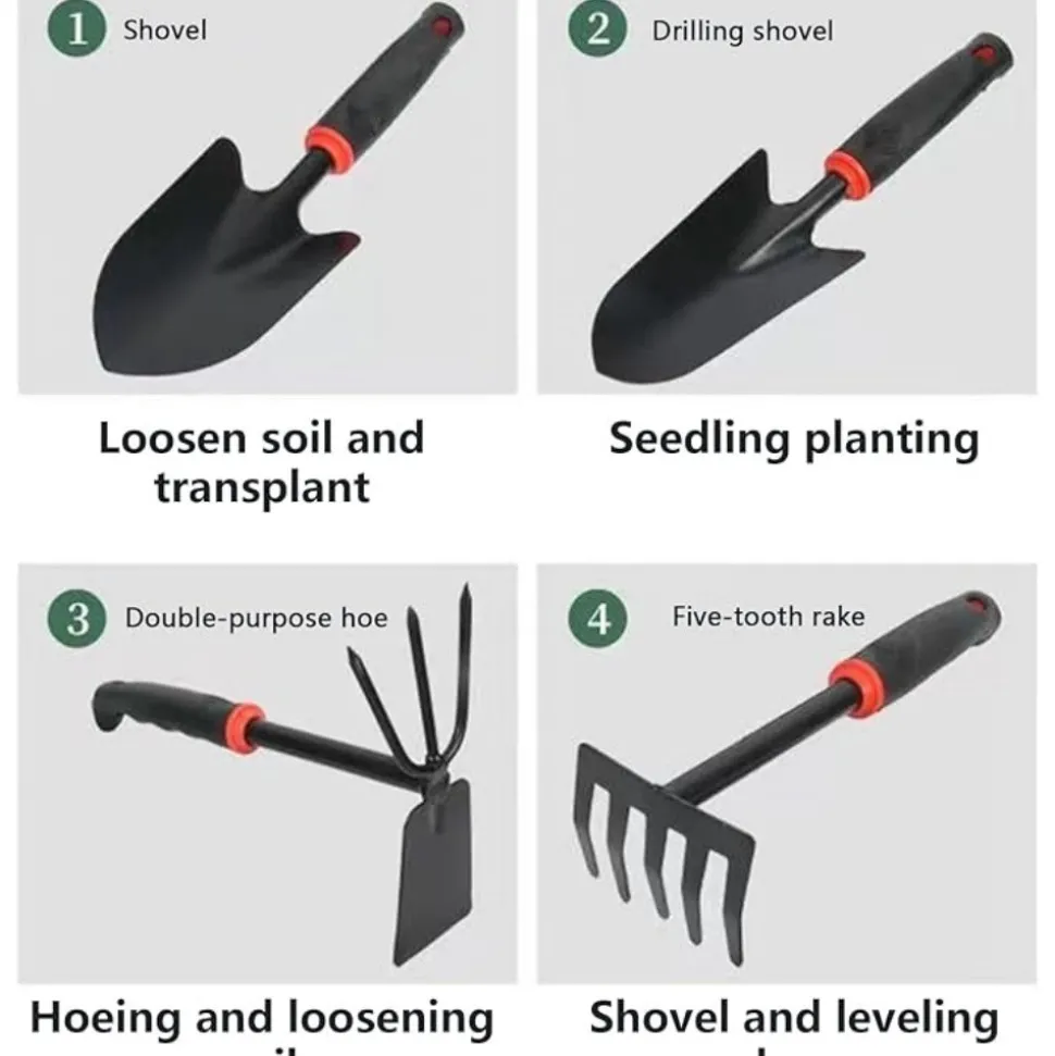 DTOPBUYAGE - Ensemble 4 outils jardinage acier inox