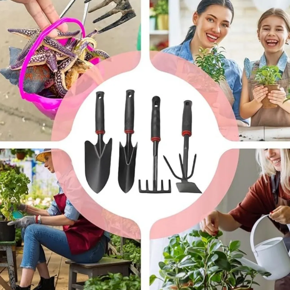 DTOPBUYAGE - Ensemble 4 outils jardinage acier inox