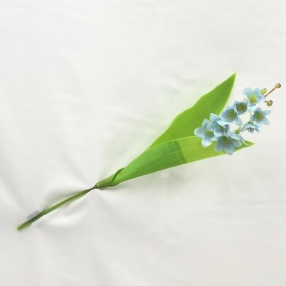 DTOPBUYAGE - Fleurs de muguet artificielles - 5 branches pour bouquet - bleu dtopbuyage