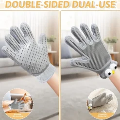 DTOPBUYAGE - Gant de toilettage 2 en 1 pour chiens et chats