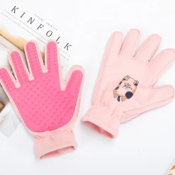 DTOPBUYAGE - Gants en silicone pour animaux de compagnie roses