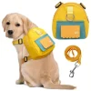 DTOPBUYAGE - Harnais pour chien avec sac à dos - jaune