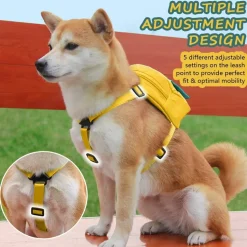 DTOPBUYAGE - Harnais pour chien avec sac à dos - jaune