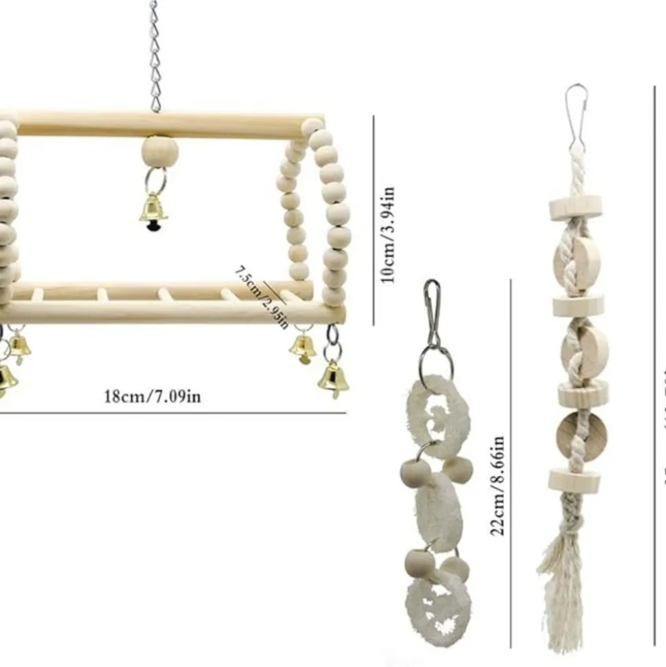 DTOPBUYAGE - Jeu de 7 jouets swing perroquet jaquette