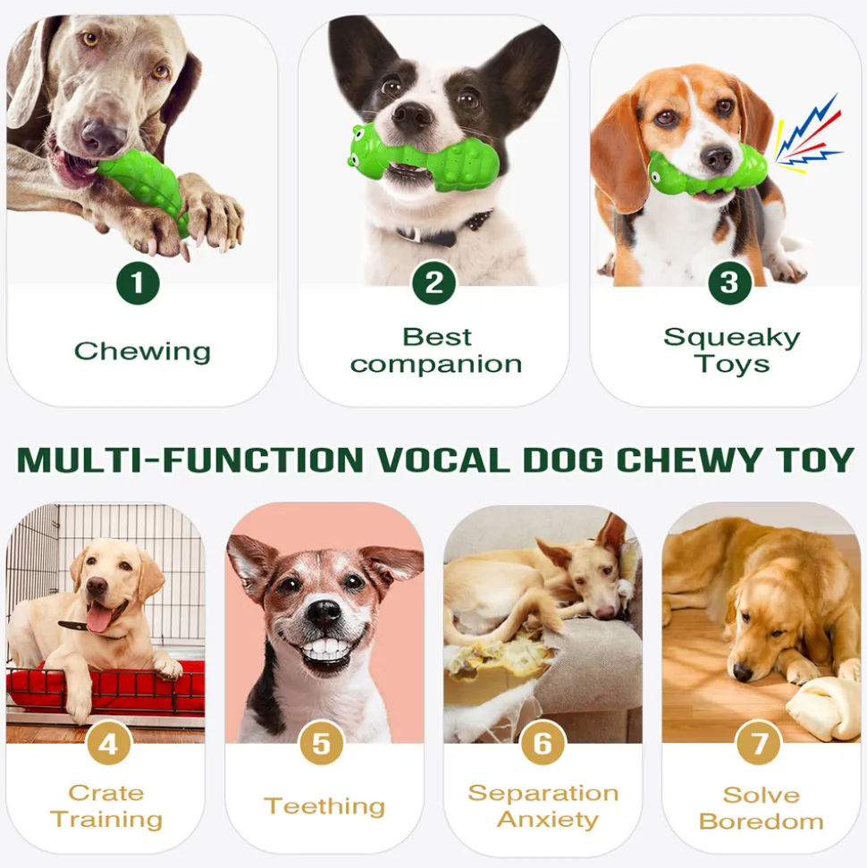 DTOPBUYAGE - Jouet à mâcher pour chien - indestructible, grinçant dtopbuyage