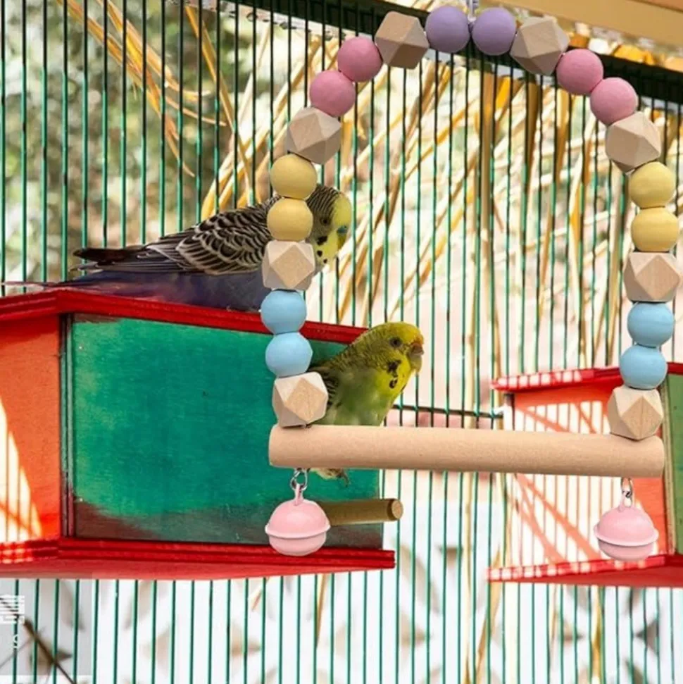 DTOPBUYAGE - Jouet balançoire perroquet clochette exercice durabl