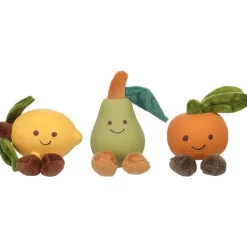 DTOPBUYAGE - Jouet chien citron jaune latex couineur 12,5x14x7,5cm