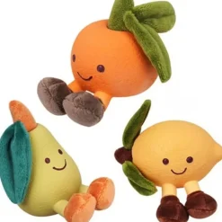 DTOPBUYAGE - Jouet chien citron jaune latex couineur 12,5x14x7,5cm