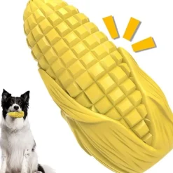 DTOPBUYAGE - Jouet couineur caoutchouc bâton maïs pour chiots et chiens moyens grands