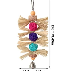 DTOPBUYAGE - Jouet mâcher oiseaux rotin coloré pour meulage dents