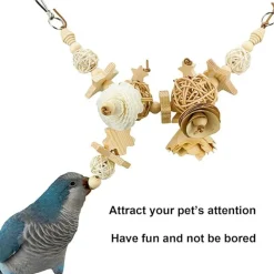 DTOPBUYAGE - Jouet naturel suspension perroquet