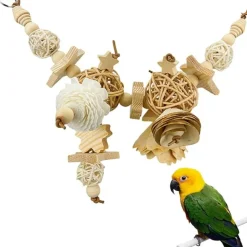 DTOPBUYAGE - Jouet naturel suspension perroquet