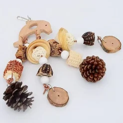 DTOPBUYAGE - Jouets mâcher perroquet naturel lot de 2