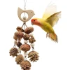 DTOPBUYAGE - Jouets mâcher oiseaux bois pomme pin