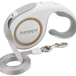 DTOPBUYAGE - Laisse extensible verrouillée 5m blanc chien