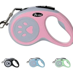 DTOPBUYAGE - Laisse rétractable 5 m pour chiens petit moyen taille rose