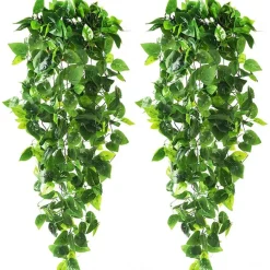 DTOPBUYAGE - Lierre artificiel de 1,1 mètres pour mural - végétation simulée 2pcs dtopbuyage