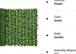 DTOPBUYAGE - Lierre artificiel pour décoration extérieure et protection de la vie privée dtopbuyage