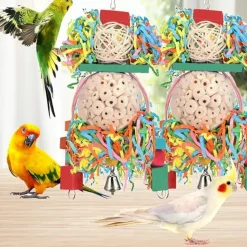 DTOPBUYAGE - Lot 2 jouets oiseaux boule naturelle