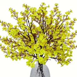 DTOPBUYAGE - Lot de 10 fleurs artificielles de gypsophila noir jaune dtopbuyage