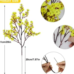 DTOPBUYAGE - Lot de 10 fleurs artificielles de gypsophila noir jaune dtopbuyage