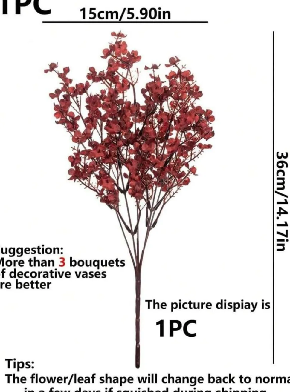 DTOPBUYAGE - Lot de 10 fleurs d'automne artificielles de gypsophila pour diverses décorations dtopbuyage