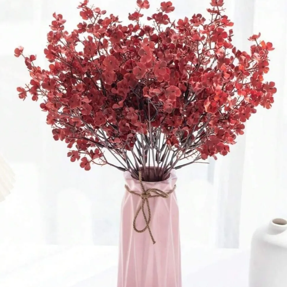 DTOPBUYAGE - Lot de 10 fleurs d'automne artificielles de gypsophila pour diverses décorations dtopbuyage