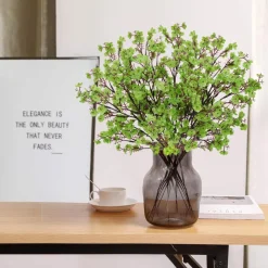 DTOPBUYAGE - Lot de 10 fleurs artificielles de gypsophila vert pour diverses décorations dtopbuyage