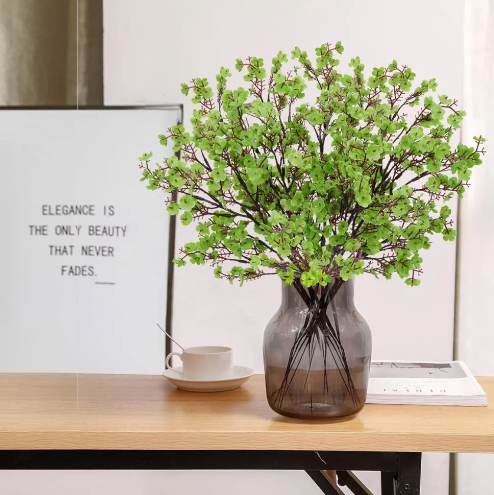 DTOPBUYAGE - Lot de 10 fleurs artificielles de gypsophila vert pour diverses décorations dtopbuyage