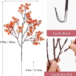 DTOPBUYAGE - Lot de 10 fleurs artificielles de gypsophila rose dtopbuyage