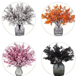 DTOPBUYAGE - Lot de 10 fleurs artificielles de gypsophila rose dtopbuyage