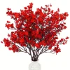 DTOPBUYAGE - Lot de 10 fleurs artificielles de gypsophila rose rouge dtopbuyage