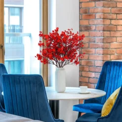 DTOPBUYAGE - Lot de 10 fleurs artificielles de gypsophila rose rouge dtopbuyage