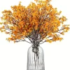 DTOPBUYAGE - Lot de 10 fleurs artificielles d'automne en soie orange pour diverses décorations dtopbuyage