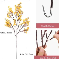 DTOPBUYAGE - Lot de 10 fleurs artificielles de gypsophila noir jaune or dtopbuyage