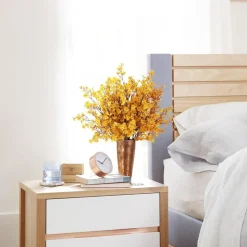 DTOPBUYAGE - Lot de 10 fleurs artificielles de gypsophila noir jaune or dtopbuyage