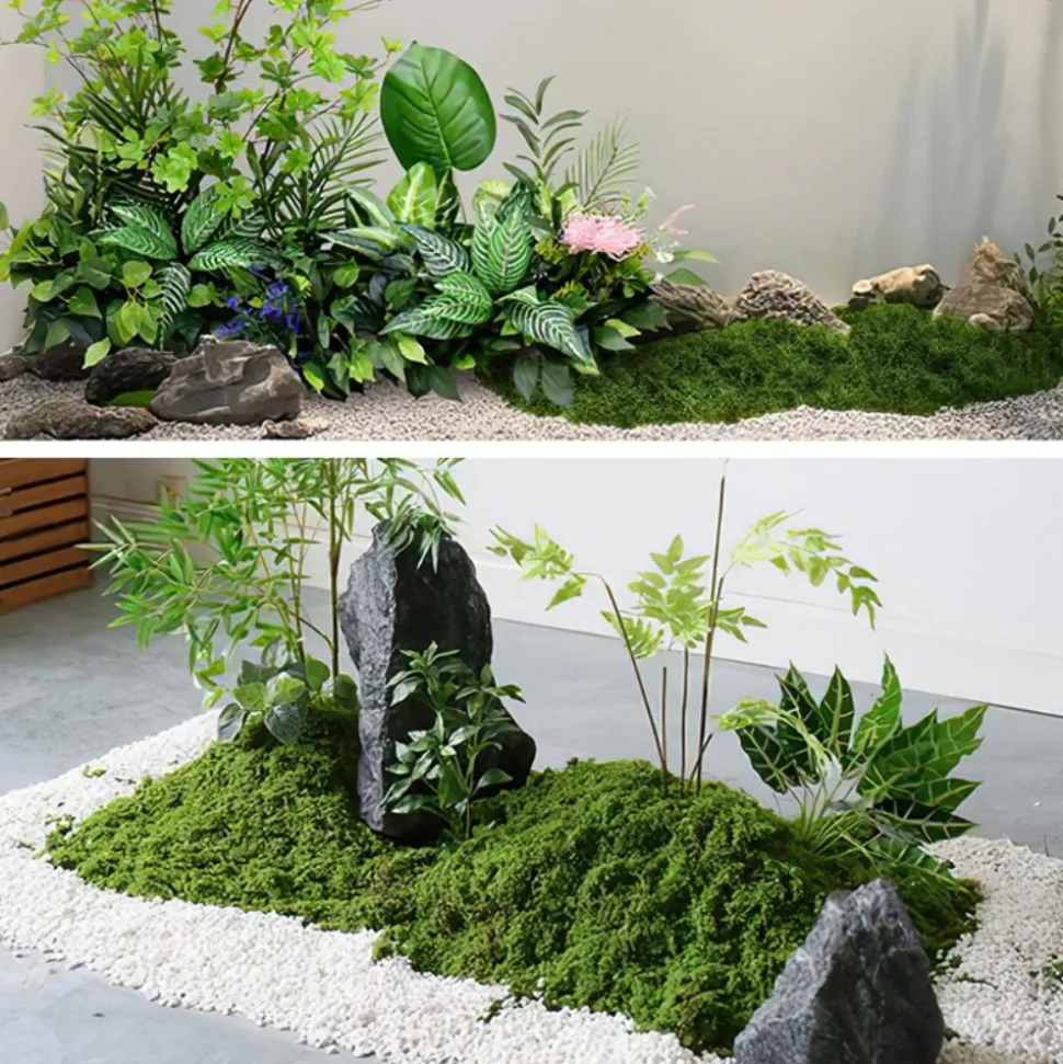 DTOPBUYAGE - Mousse artificielle pour décoration de jardin pack de 2 dtopbuyage