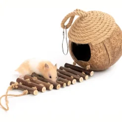 DTOPBUYAGE - Nid et jouet pour oiseaux et hamsters avec échelle