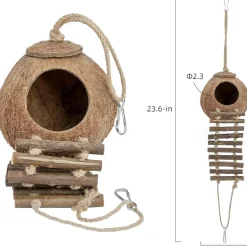 DTOPBUYAGE - Nid et jouet pour oiseaux et hamsters avec échelle