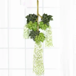 DTOPBUYAGE - Paquet de 12 rotins de fleurs artificielles de glycine et de violet pour mariage blanc dtopbuyage